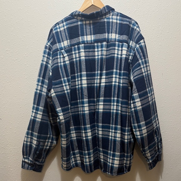 Wrangler Sherpa Lined Blue Plaid Men's Shirt, Size 3XL - Picture 3 of 3